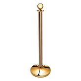 Olmecs Stanchion Gold / Silver Round Top Barrier Pole Only (1 Set of 2 Pcs)